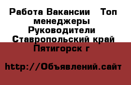 Работа Вакансии - Топ-менеджеры, Руководители. Ставропольский край,Пятигорск г.